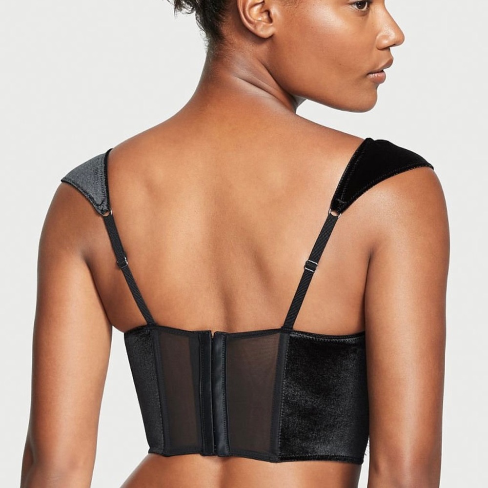 24. NWT VS Dream Angels Lace & Velvet Cap-Sleeve Corset Top - Picture 2 of 4